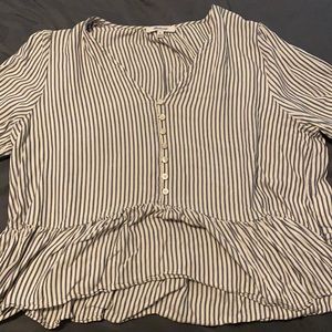 Madewell Striped Peplum Shirt